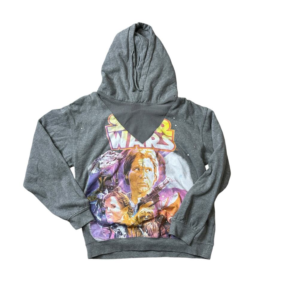 Star Wars Gray Hoodie Retro Distressed Design Han Solo Chewbacca Large